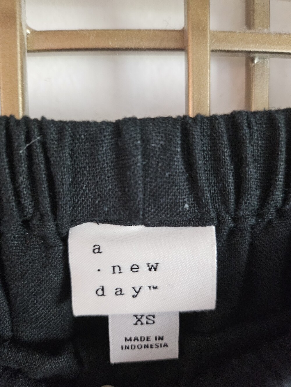 XS- a new day- Black Elastic-Waist Wide-Leg Pants with Lace Bottom Edging NWT - Picture 4 of 5